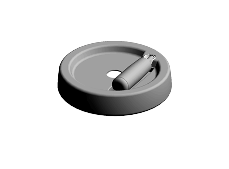 HANDWHEEL W/RECESS TOP FOLD HANDLE,125MM