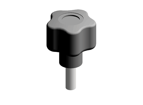28mm M6 x 15 Soft Touch knob MALE THREAD