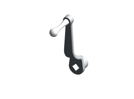 CRANK HANDLE,CAST IRON,SQUARE HOLE,200MM