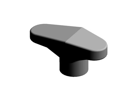 BLACK PLASTIC FEMALE TEE HANDLE GRIP,M6