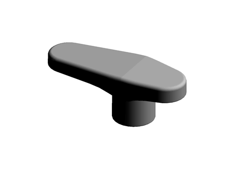 BLACK PLASTIC FEMALE TEE HANDLE GRIP,M8