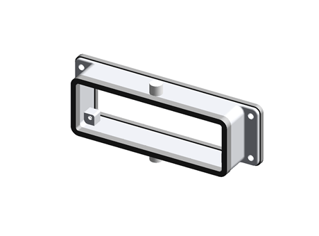 Bulkhead mounting housing, with 2 pegs a