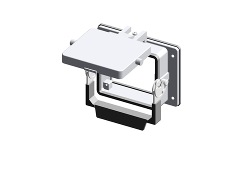 Bulkhead mounting housing, with 1 lever