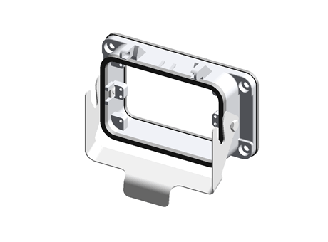 Bulkhead mounting housing, with 1 lever,