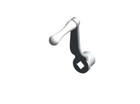 CRANK HANDLE,CAST IRON,SQUARE HOLE,100MM