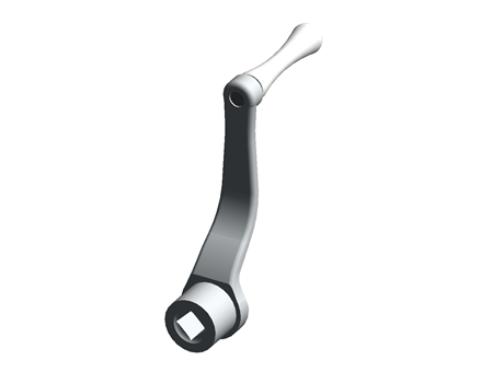 CRANK HANDLE,CAST IRON,SQUARE HOLE,125MM
