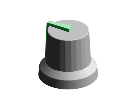 KNOB BLACK GREEN MARKER LINE 6MM SPLINED