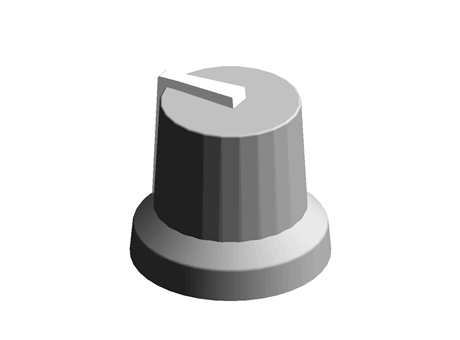 KNOB BLACK WHITE MARKER LINE 6MM D
