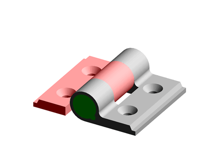 CLEAR AL. HIGH TORQUE HINGE, 34X30X3MM