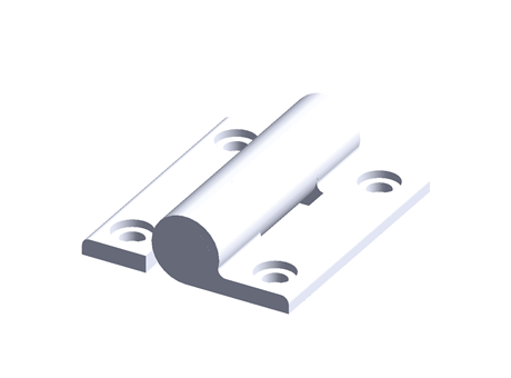 CLEAR ALU FRICTION HINGE 65X55X4.5MM
