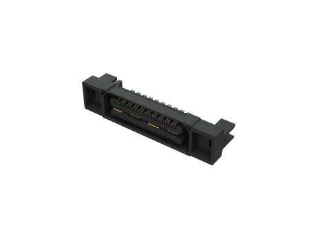 QSH-DP-EM - 0.50 mm Q Pairs® High-Speed Ground Plane Socket Strip, Differential Pair, Edge Mount