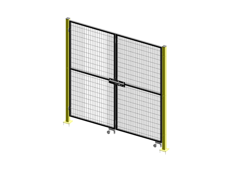 Falttür, Einzelpaneel Öffnung - ImpactGuard60 - B 2000 - H 2240 - 30x30 Rahmen