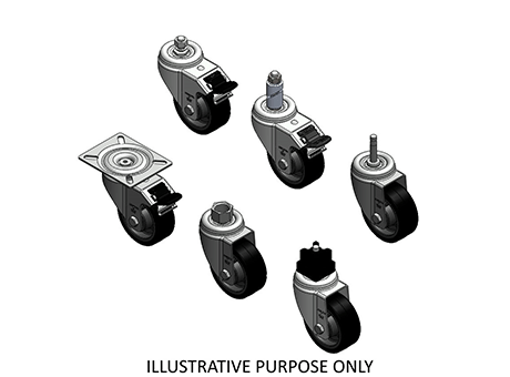 Swivel Caster L14 - B - MOLDED RUBBER