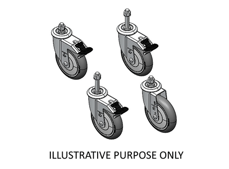 Swivel Caster SHOPPING CART REINFORCED - BP ROUND - PVC