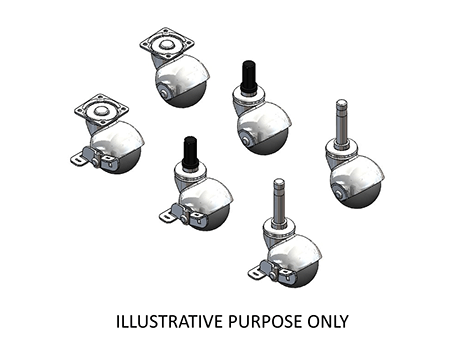 Swivel Caster BALL - GEL - TRANSPARENT PVC