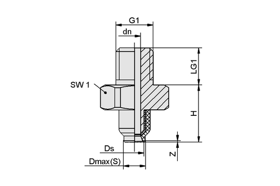 Dimensional drawing SUF 1-4 AG