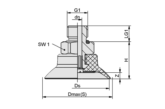 Dimensional drawing SUF 10-50 AG