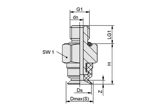 Dimensional drawing SUF 5-8 AG