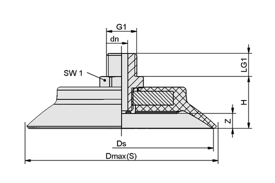 Dimensional drawing SUF 60-100 AG