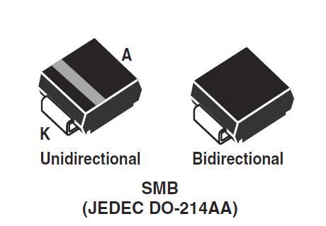 Transient Voltage Suppressors Unidirectional 600W SMBJ Series  TVS
