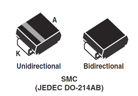 Transient Voltage Suppressors Unidirectional 3000W SMDJ Series  TVS