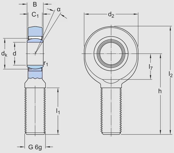 SKF - Free CAD models - Rod ends with male thread - TraceParts