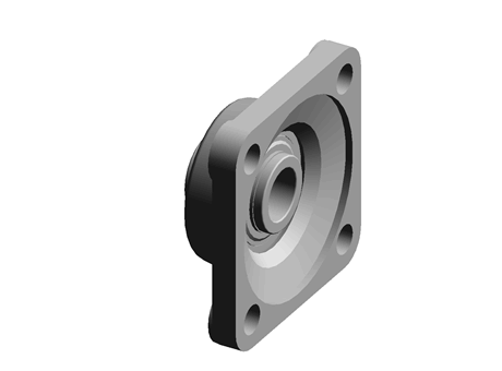 Square flanged ball bearing units, for high temperature applications