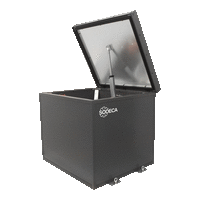 HATCH/HP - Dynamic discharge systems with motorised opening, equipped with roof-mount extract fan, for smoke exhaust with high thermal efficiency enclosure