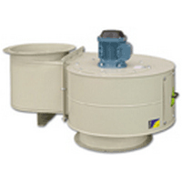CBPC - Centrifugal, single-inlet medium-pressure fans fitted with a backward-curved impeller that includes a self-cleaning system, especially designed for painting booths, with vertical outlet