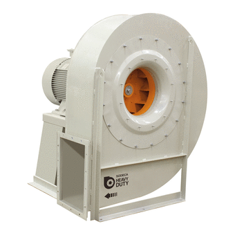 Extremely robust high pressure and single inlet centrifugal fans with sheet steel casing and impeller