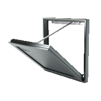 WALL/FLAP - Aluminum hatch with motorised opening