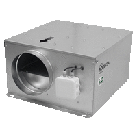 SVE/PLUS/EW - Low noise in-line duct extractor fans mounted inside a 40 mm phonoabsorbent acoustic insulated casing