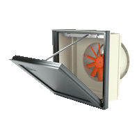 WALL_DUCT - Dynamic wall mount extractor fans fitted with motorised hatch