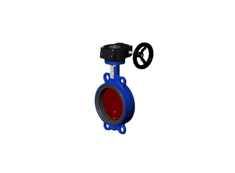 Wafer type butterfly valve – ductile iron body and disc – gearbox operator