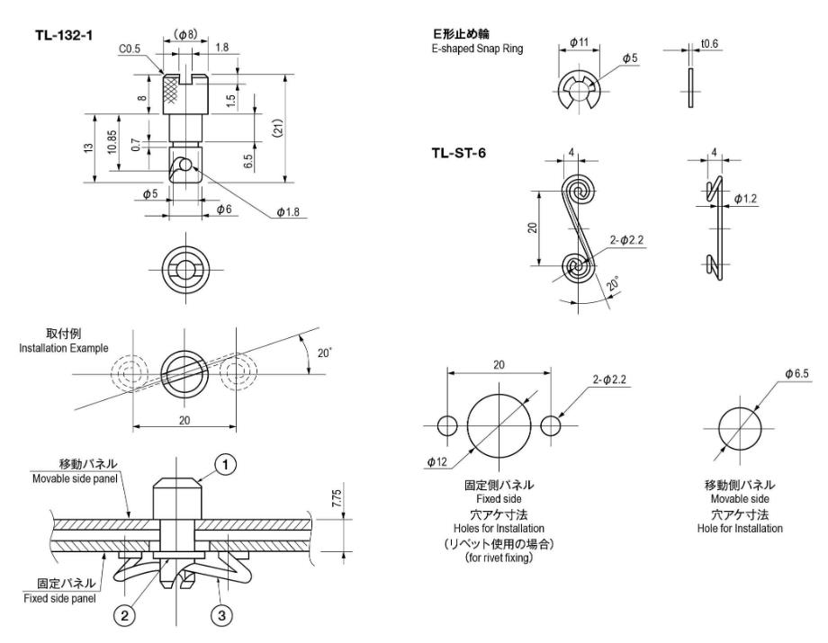 TOCHIGIYA CO.,LTD. - Free CAD models - TL-132-001 1/4 Turn Fastener ...