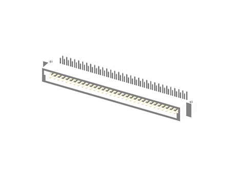 DIN 41612, type B, male, 16 - 64 pin, pitch 2,54 mm