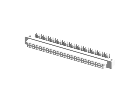 DIN 41612, type Q, female, angled, 16 - 64 pin, pitch 2,54 mm