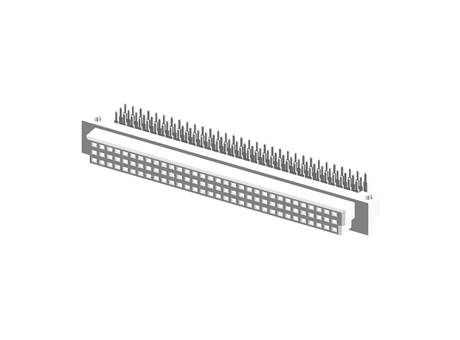 DIN 41612, type R, female, angled, 32 to 96 pin, pitch 2.54 mm
