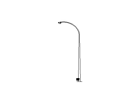 Curved street lamp 7.5m, left