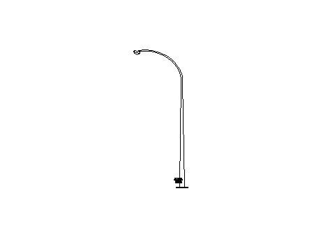 Curved street lamp 7m, left