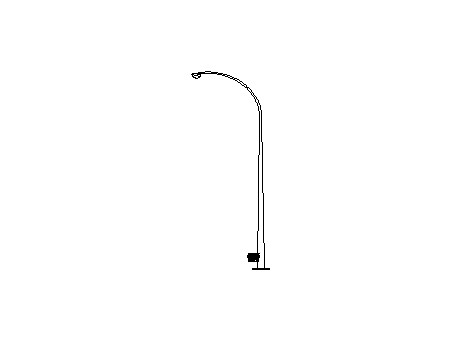 Curved street lamp 6.5m, left