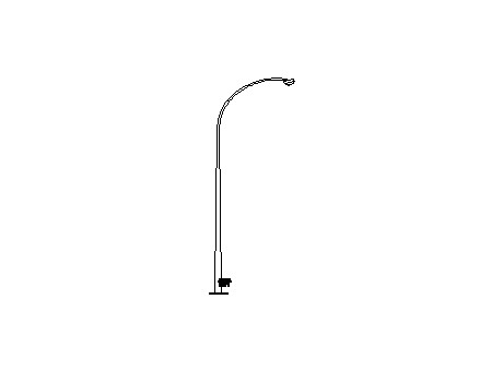 Curved street lamp 7m, right