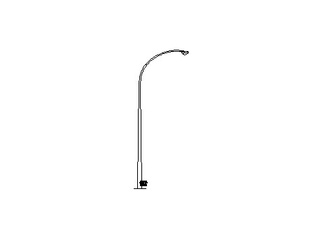 Curved street lamp 7.5m, right