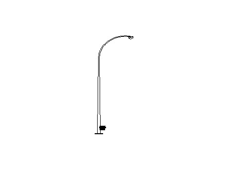 Curved street lamp 6.5m, right