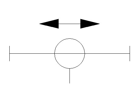 Straight section with continuously movable tap off