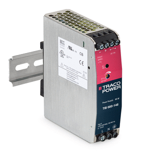 80 Watt AC/DC, industrial, 85-264 VAC input, compact and efficient for industrial control cabinets, metal case, DIN-Rail