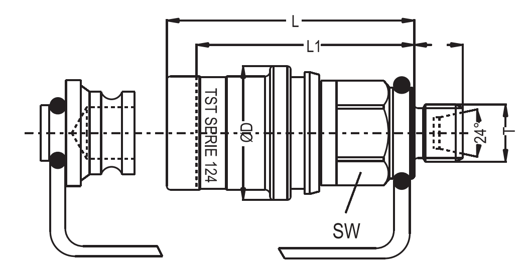 TST Tamsan - Free CAD models - SERIE 124 Male Threaded Sockets for ...