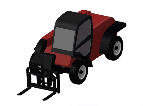 Forklift truck with telescopic arm