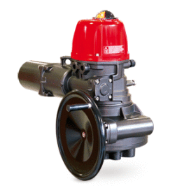 VT models - Electric actuator, aluminium housing and polyamide PA6 UL 94 V-0 or aluminium cover (option) with manual override by hand wheel, for torques from 600 to 240Nm and in accordance with CE-ROHS-REACH Directives