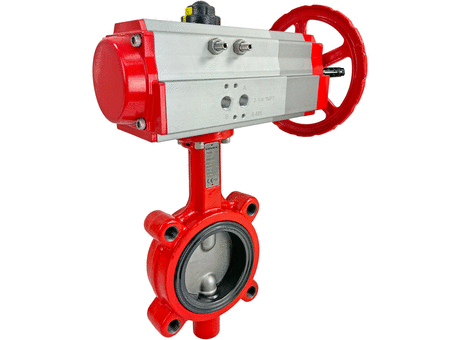 3" Pneumatic/Manual Butterfly Valve, Lug, EPDM, Spring Return